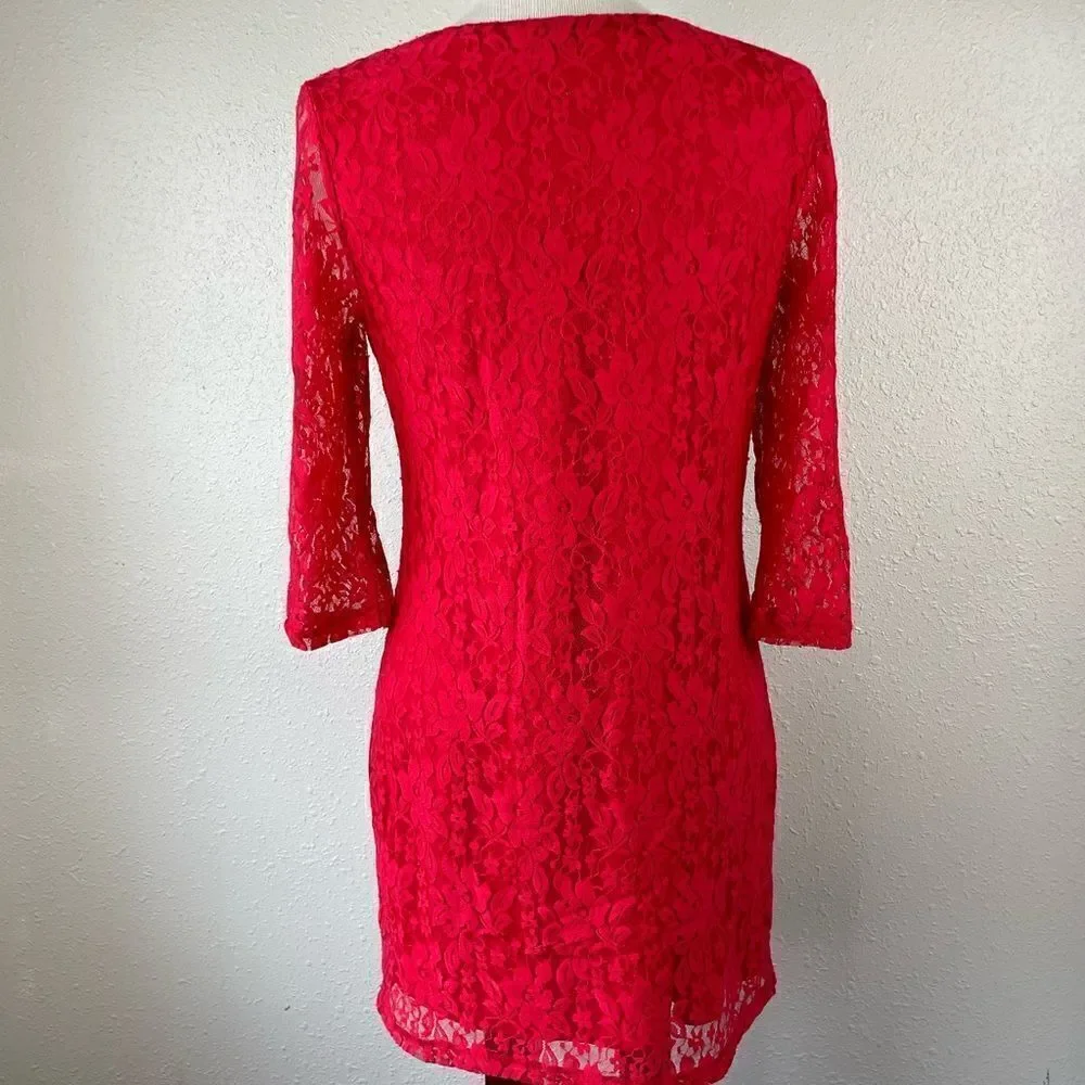 Mac + Jac Red Midi Dress Size XL
